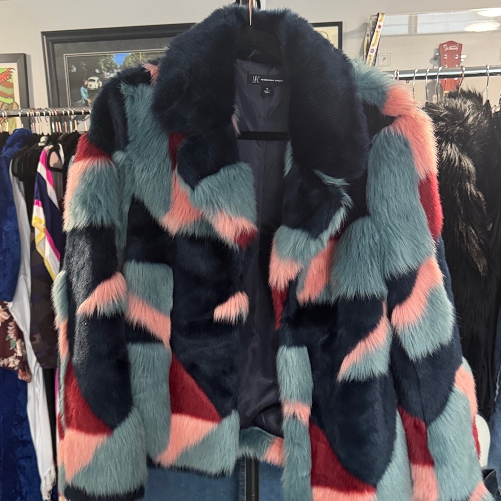 INC International Concepts Colorful Teddy Jacket